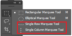 single row column marquee tool