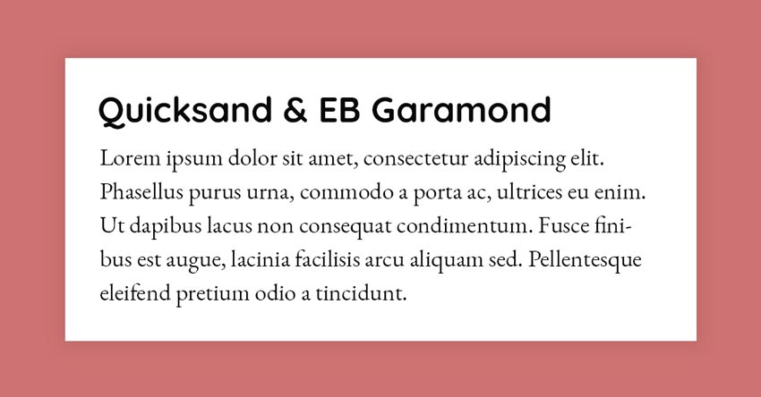Fonts Combination: Quicksand and EB Garamond
