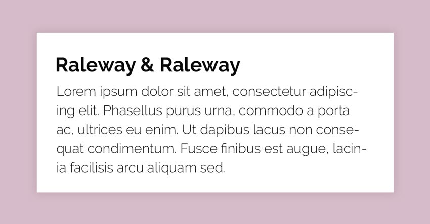 Fonts Combination: Raleway and Raleway