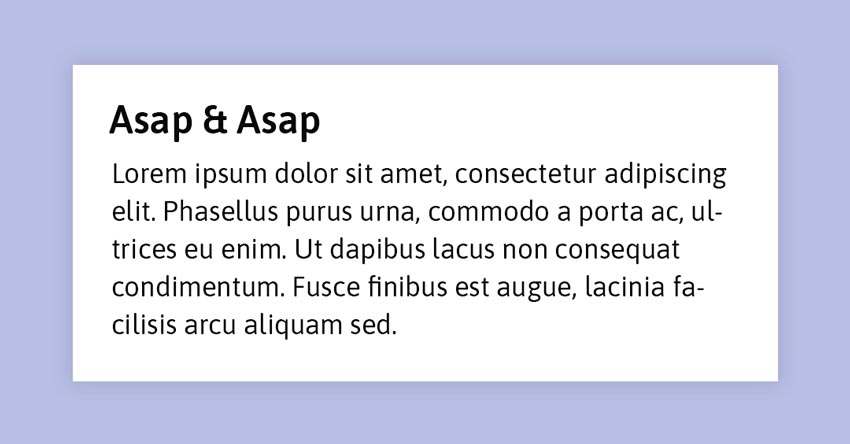 Fonts Combination: Asap and Asap