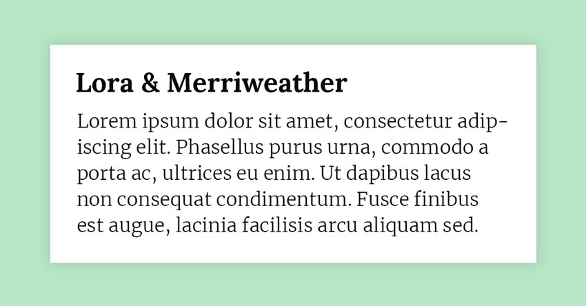 Fonts Combination: Lora and Merriweather