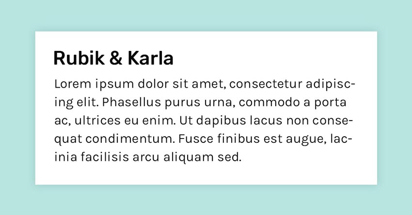 Fonts Combination: Rubik and Karla