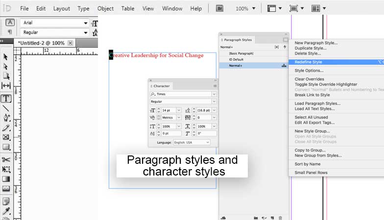 Graphic Design Institute - Paragraph Styles and Character Styles in Adobe InDesign