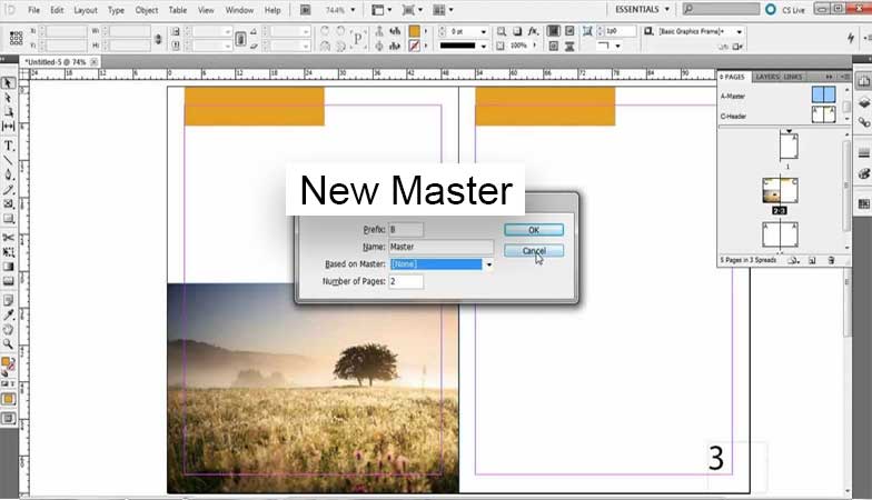 Graphic Design Institute - Master Page in Adobe InDesign