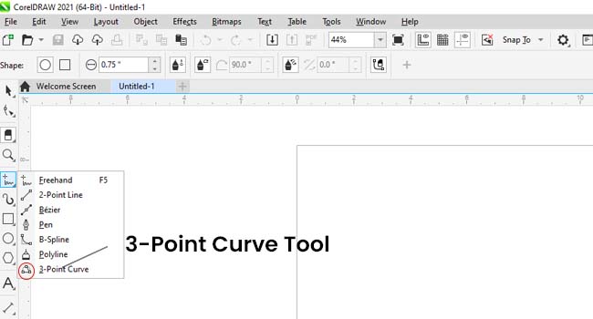 3-point curve tool